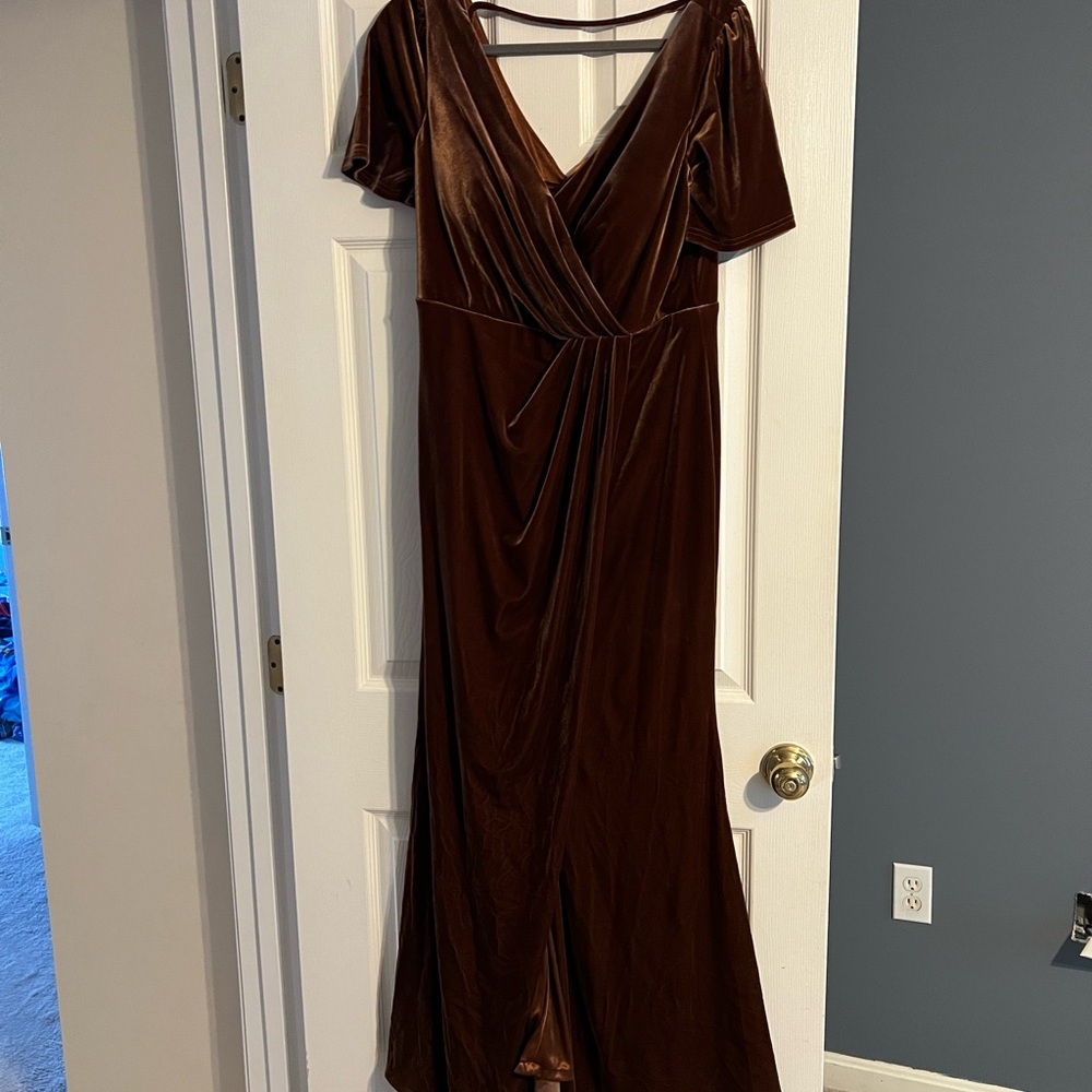 Rustic orange velvet dress